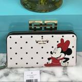 Kate Spade Bags | Disney X Kate Spade New York Other Minnie Mouse Large Continental Wallet | Color: Black/White | Size: 3.9'' H X 7.6''W X 1.1'' D