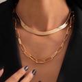 Free People Jewelry | 14k Gold Necklace Layered Chain Necklace Statement Necklace | Color: Gold | Size: Os