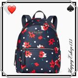 Kate Spade Bags | Kate Spade Chelsea Nylon Whimsy Floral Medium Backpack | Color: Blue/Red | Size: Os