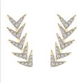 Free People Jewelry | 14k Gold Plated Cz Crystal Arrow Earrings | Color: Gold | Size: Os