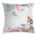East Urban Home Ambesonne Dragonfly Throw Pillow Cushion Cover, Wildflowers Hibiscus Blooms Herbs Fern Antique Botanical Theme Design | Wayfair