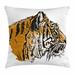 East Urban Home Ambesonne Tiger Throw Pillow Cushion Cover, Sketch Drawing Of Bengal Royal Animal Carnivore Large Cat Vibrant Colors | Wayfair