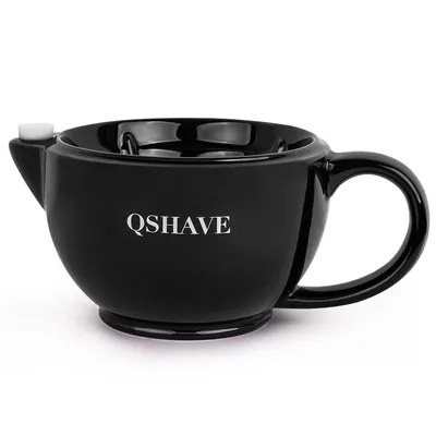 QSHAVE – tasse de rasage faite à la main avec rasoir bol de grande taille rempli d'eau chaude
