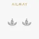 Ailmay – boucles d'oreilles rhombique en argent Sterling 925 authentique couronne géométrique