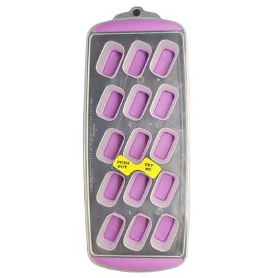 Handy Housewares 15 Rectangle Cube Flexible Silicone Bottom Push-Out Ice Cube Tray