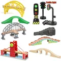 Rails de train en bois pour enfants accessoires de voie ferrée pont jouet toutes marques cadeaux