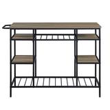 Kitchen Island, Rustic Oak & Black Finish