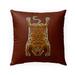 TIBETAN SNOW TIGER RED SQUARE Indoor|Outdoor Pillow By Kavka Designs