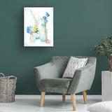 Rosecliff Heights Danhui Nai 'Beach Cottage Florals III' Canvas Art Canvas in Blue/Gray/Green | 24 H x 18 W x 2 D in | Wayfair