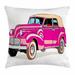 East Urban Home Ambesonne Cars Throw Pillow Cushion Cover, Convertible Car Fifties Curved Edges Vintage Vehicle Vibrant Colored Automobile | Wayfair