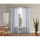 Jessica Simpson Synthetic Geometric Sheer Grommet Curtain Panels Synthetic in Gray | 96 H x 38 W in | Wayfair JSC016237