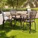 Charlton Home® Cynthy 5 Piece Patio Dining Set In Bronze Metal in Brown | 41 W x 41 D in | Wayfair 4C675F882AF54061A866782B35D73189