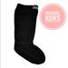 Michael Kors Accessories | New Michael Kors Mk Ribbed Sock Fleece Knit Tall Boot Sock Black Sz L/Xl(9-11) | Color: Black | Size: L/Xl (9-11)