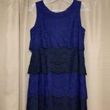 Jessica Simpson Dresses | Black And Navy Blue Lace Layered Dress | Color: Black/Blue | Size: 4