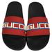 Gucci Shoes | Gucci Men's Print Logo Stripe Rubber Slide Sandals Multicolor Size 6 & 7 Dm52 | Color: Black/Red | Size: Various