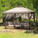 EAGLE PEAK Pop up Patio Gazebo 13 Ft. W x 13 Ft. D Metal Patio Gazebo Metal/Soft-top in Brown | 117.6 H x 156 W x 156 D in | Wayfair E169MN-BGE-AZ