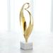 Global Views Bent Loop-Brass Metal in White/Yellow | 15.5 H x 6 W x 3.25 D in | Wayfair 8.82989