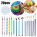 LNKOO 20PCS Mandala Dotting Tools Stencil Set Ball Stylus Outline Brush Tray Paint for Canvas Rocks Crafting Drafting with Gemstone Sticker Christmas Gift for Adults