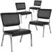 Inbox Zero Hurshid 4 Pk. 1000 lb. Rated Antimicrobial Bariatric Reception Chair Vinyl/Metal in Black | 34 H x 26.5 W x 23.5 D in | Wayfair