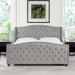 Angelina Upholstered Tall Tufted Wingback Bed Frame