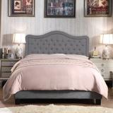 Moser Bay Adella Linen Upholstered Waved Top Tufted Bed