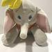 Disney Toys | Disney Parks Dumbo Grey Plush Elephant Yellow Hat | Color: Gray/Pink | Size: 18 Inches