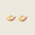 J. Crew Jewelry | J. Crew Oblong Pink Pav Crystal Gold Hoop Earrings | Color: Gold/Pink | Size: Os