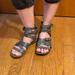 Free People Shoes | Free People Durango Metal Gladiator Sandal. Size 36 | Color: Gray | Size: 6