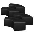 Aurora Curved Vinyl Ottoman (Set of 4)- Black - Regency N6265BK4PK