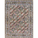 Shahbanu Rugs Afghan Special Kazak with Elephant Feet Design, Shiny Wool, Hand Knotted, Taupe, Oriental Rug (9'7" x 12'9")