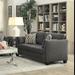 Upholstered Loveseat & 4 Pillows in Light Charcoal Linen,Indoor Sofabed,Dark Gray