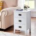 Taomika 3-Pieces Bed Frame and Wood 3-Drawer Nightstands Sets