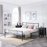 Taomika 3-Pieces Bed Frame and Wood 3-Drawer Nightstands Sets