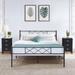 Taomika 3-Pieces Bed Frame and Wood 3-Drawer Nightstands Sets