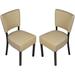 Set of 2 Classic Dining Chair, Modern Style Family Leisure Chair with Stainless Steel Legs, PU Leather Mid Back Side Chair