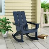 Polytrends Shoreside Modern Eco-Friendly All Weather Poly Adirondack Rocking Chair