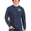 Men's Antigua Heathered Navy Tampa Bay Rays Reward Crewneck Pullover Sweatshirt