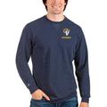 Men's Antigua Heathered Navy Los Angeles Rams Reward Crewneck Pullover Sweatshirt