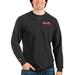 Men's Antigua Heathered Black Atlanta Braves Reward Crewneck Pullover Sweatshirt