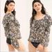 Free People Tops | Free People Intimately Say It To Me Floral Long Sleeve Sheer Bodysuit | Color: Black/Tan | Size: M