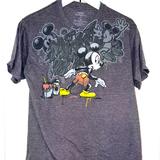 Disney Tops | Disneyland Disney World Graffiti Mickey Mouse Graphic T-Shirt Adult Size Medium | Color: Black/Gray | Size: M