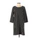 Lily Rose Casual Dress - Shift: Black Polka Dots Dresses - Women's Size 6