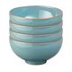 Denby - Azure Blue Rice Bowls Set of 4 - Dishwasher Microwave Safe Crockery 480ml 13cm - Blue Ceramic Stoneware Tableware - Chip & Crack Resistant Soup Bowls