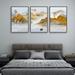 Loon Peak® Mountain Aluminum Framed Wall Art - 3 Piece Picture Aluminum Frame Print Set On Canvas Canvas | 16.3 H x 36.3 W x 1.65 D in | Wayfair