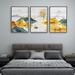 Loon Peak® Mountain Aluminum Framed Wall Art - 3 Piece Picture Aluminum Frame Print Set On Canvas Canvas | 24.3 H x 48.3 W x 1.65 D in | Wayfair