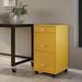 Inbox Zero Margey 3-Drawer Mobile Vertical Filing Cabinet Metal/Steel in Yellow | 29.55 H x 14.25 W x 18 D in | Wayfair