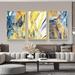 Orren Ellis Abstract Lines Wall Art - 3 Piece Picture Aluminum Frame Print Set On Canvas Canvas | 24.3 H x 48.3 W x 1.65 D in | Wayfair