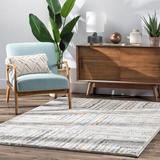 White 47 x 1.2 in Area Rug - Well Woven Delia Evander Modern Stripes Ivory High-Low Shag Rug | 47 W x 1.2 D in | Wayfair DEL-62-4