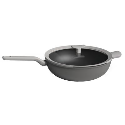 BergHOFF Leo 12.5" Non-stick Wok 6.2Qt., Gray, Glass Lid