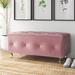 Willa Arlo™ Interiors Carnes Flip Top Storage Bench Upholstered/Velvet in Pink/Brown | 18.9 H x 42 W x 18.3 D in | Wayfair